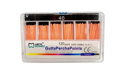 Гуттаперчевые штифты № 40, 120шт Мета Китай Г0240