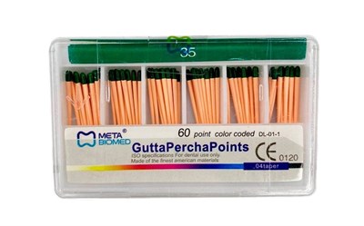 Гуттаперчевые штифты кон 04 № 35, 60шт Мета Китай Г0435
