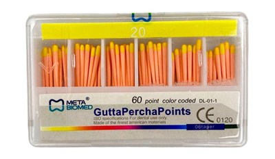 Гуттаперчевые штифты кон 06 № 20, 60шт Мета Китай Г0620