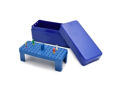 Эндобокс 72 отв, с крышкой, автокл. пластик, цвет синий (G-72B) Эндобокс/G-72B/синий