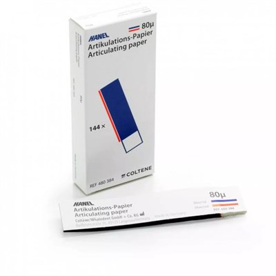 Бумага артикуляционная двухсторонняя, синяя/красная 144 листов, 80мкн /  Кольтене Бумага арт. Кольтен